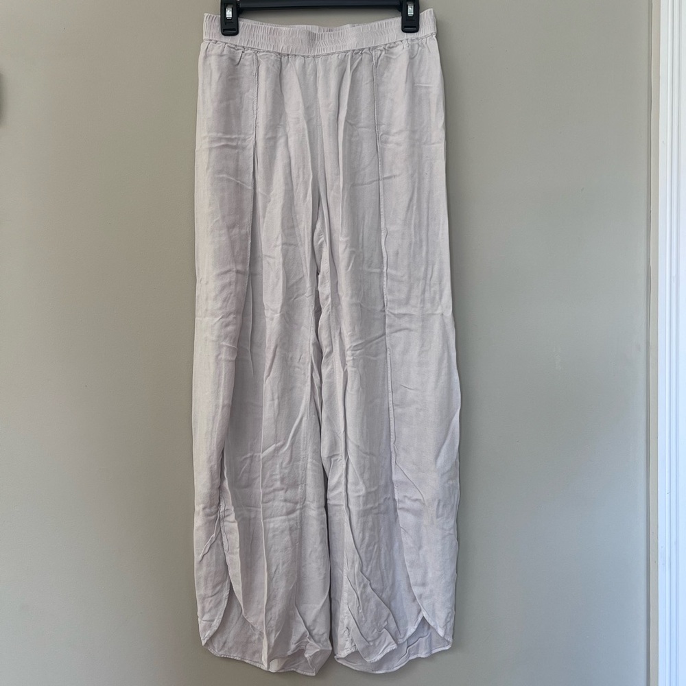 Young Fabulous & Broke White Wide Leg Slit Pants